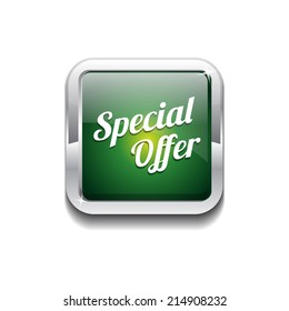 Special Offer Green Vector Icon Button