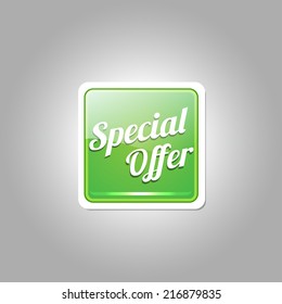 Special Offer Green Vector Icon Button