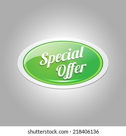 Special Offer Green Vector Icon Button