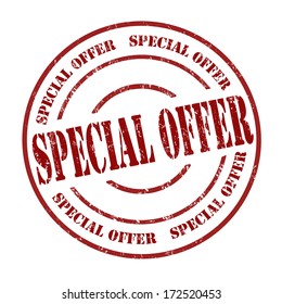 Special offer grunge rubber stamp on white, vector illustration