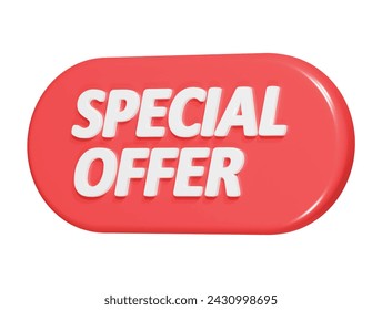  Icono de oferta especial Ilustración de renderizado 3d
