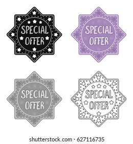 Special offer icon in cartoon style isolated on white background. Label symbol stock vector illustration.