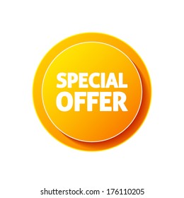 Special offer icon on white background. Price tag sign. Special offer label, promotion sticker, badge, button, hot advertising