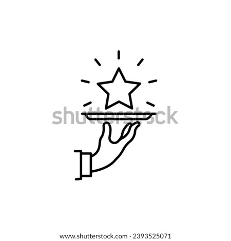 Special offer icon, premium waiter concept, thin line symbol on white background - editable stroke vector illustration.