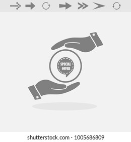 Special offer icon vector illustration isolated on grey background.