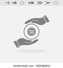 Special offer icon vector illustration isolated on grey background.