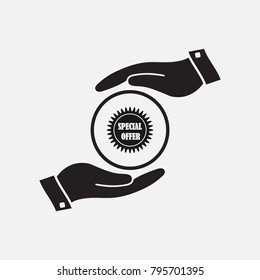 Special offer icon vector illustration isolated on grey background.