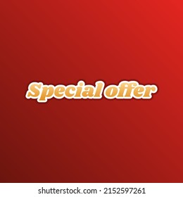 Special offer inscription. Golden gradient Icon with contours on redish Background. Illustration.