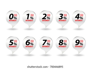 Special offer interest silver banner set. Vector illustration for promotion advertising.