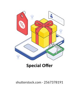 Special Offer isometric Colored illustration. EPS File stock illustration