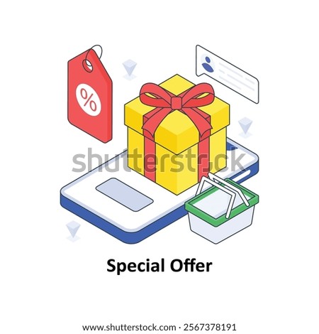 Special Offer isometric Colored illustration. EPS File stock illustration