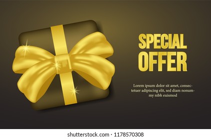 Special Offer label with gift box template for marketing or promotion product
