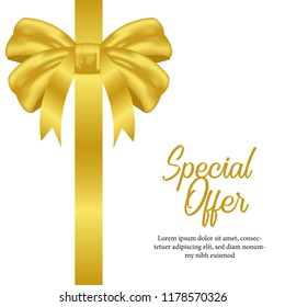 Special Offer label with gift ribbon banner template for marketing or promotion product