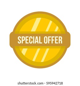 Special offer label icon in flat style isolated on white background vector illustration
