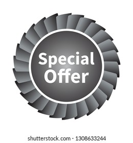 Special offer label isolated on white background. Trendy special offer label for web site, ui, button, banner, emblem, sticker, design template and icon. Business concept, vector illustration