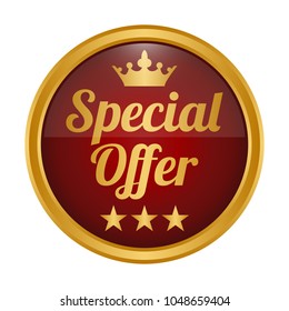 Special offer label on white background. Vector illustration