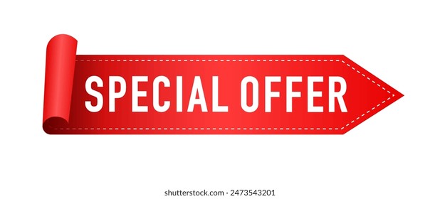 Special Offer label. Ribbon design template. Banner sale sign. Market special offer discount labels. Vector illustration