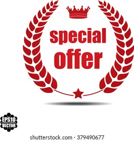 Special offer, Label, Sticker or Icon Isolated on White Background.Vector