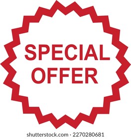 Diseño de ilustración vectorial de etiqueta de oferta especial o etiqueta adhesiva