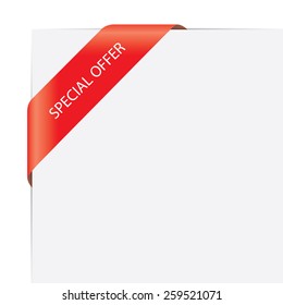 Special offer label with white paper. Vector banner.