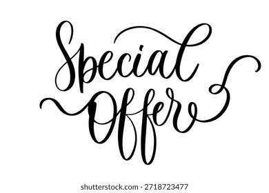 Oferta Especial com letras cursivas elegantes com floreios decorativos.