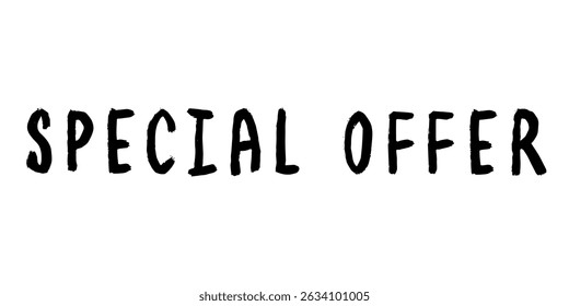 Special offer lettering Handwritten word Modern brush calligraphy Template for marketing ad, print, web, banner, poster, flyer Ink illustration