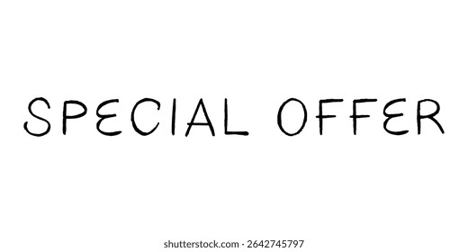 Special offer lettering Handwritten word Modern brush calligraphy Template for marketing ad, print, web, banner, poster, flyer Ink illustration