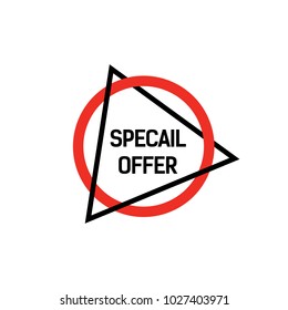 Special Offer Lettering in Red Round Frame