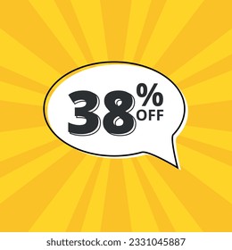 Special Offer Marketing Announcement. Discount promotion for physical and digital businesses. Special offer 38% off Yellow banner design template.