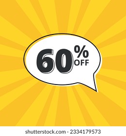 Special Offer Marketing Announcement. Discount promotion for physical and digital businesses. Special offer 60% off Yellow banner design template.