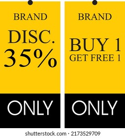 Special Offer Marketing Announcements. Discount promotion. 35% Off Special Offer a piece of paper Yellow Banner Design Products