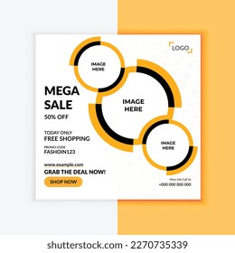 Special offer mega sale banner background template design vector illustration.