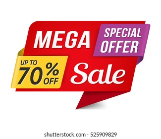 Special offer mega sale banner, vector eps10 illustration