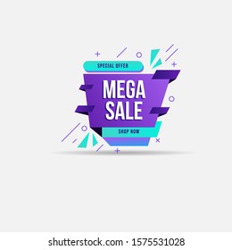 Special Offer, Mega Sale, Shop Now Banner for business. Abstract colorful discount banner promotion template. Super Sale, discount tag, great offer, big sale special offer. End of season.