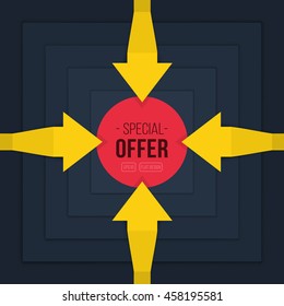 Special offer modern vector graphic with bright flat color