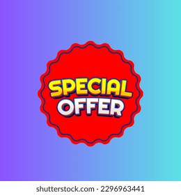 Special offer on blue background