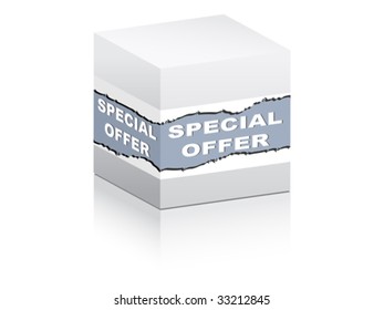 special offer on white box vector illustration