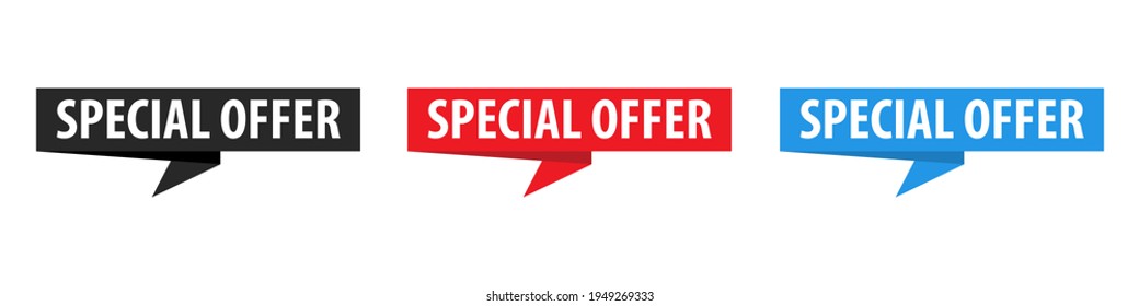 Special Offer - Origami Speech Bubble. Vector banner. Label set