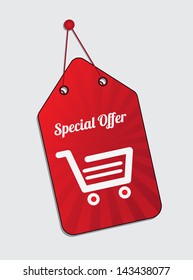 special offer over gray background vector illustration