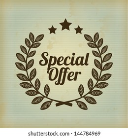 special offer over vintage background vector illustration