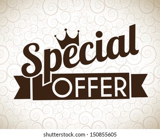 special offer over vintage background vector illustration 