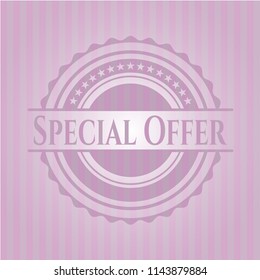 Special Offer pink emblem. Vintage.