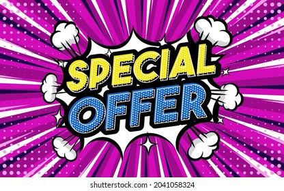 Special offer Pop art style phrase Comic style