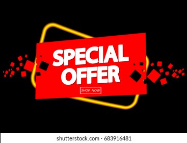 Special offer, poster design template, vector illustration