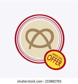 special offer in pretzel over white color background