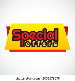 Special Offer price tag vector format, red and yellow.
