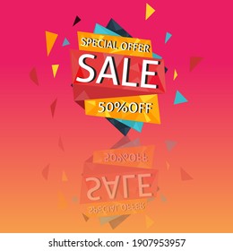 SPECIAL offer promotion media text illustration 3d concept gradient ,vector eps.