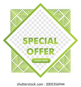 special offer promotion post design. social media post template. ready use vector design template.