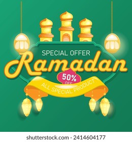 Special offer ramadan banner sale, price tag sale ramadan