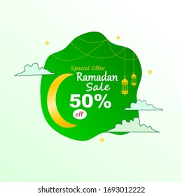 special offer ramadan sale 50% off vector